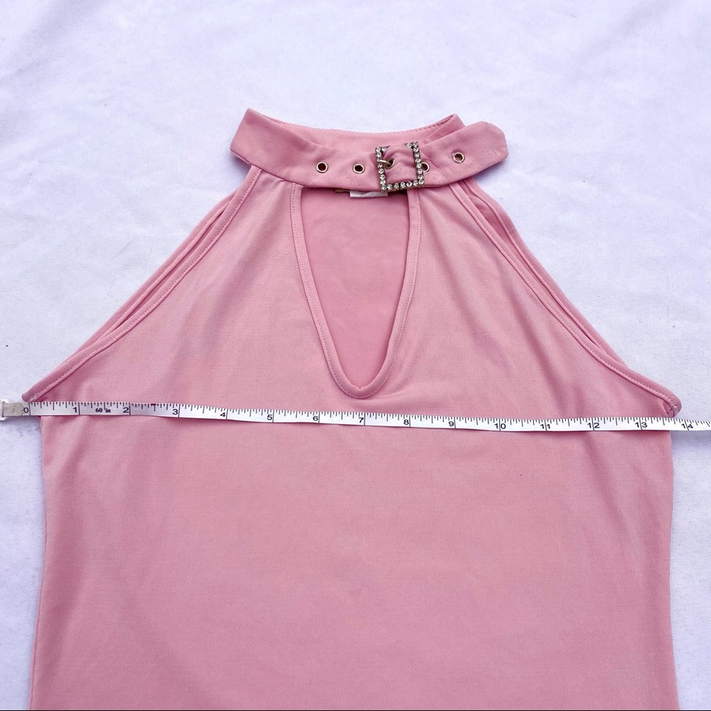 Vintage Pink Rhinestone Buckle Tank Top - Picture 6 of 10